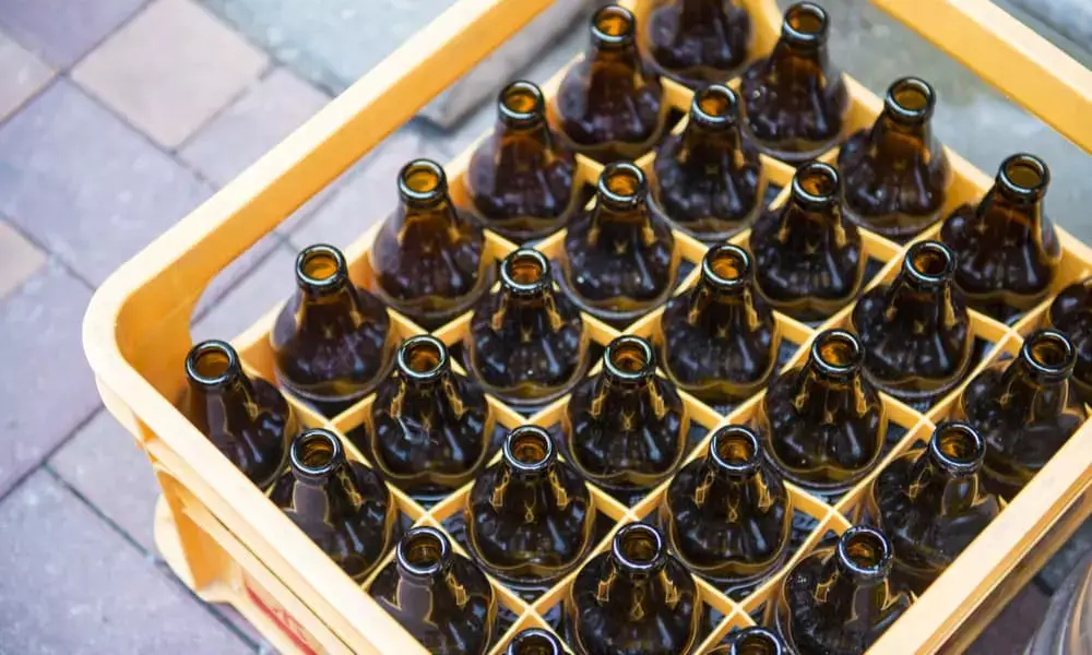 Rack of Beer Bottles